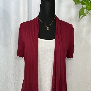 Andrea missy Deep Red cardigan/shirt